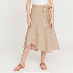 Cuyana ruffle linen wrap skirt EUC